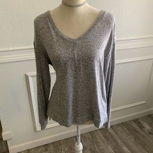 Charcoal Knit sweater with back tie
